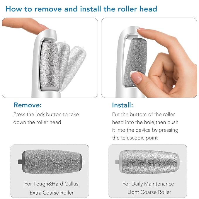 LINKEVAP Electric Callus Remover for Feet, Professional Pedicure Kit Foot Scrubber for Dry, Dead, Cracked, Hard Skin, at Home Feet Spa Care Kit for Men & Women (Cold White)