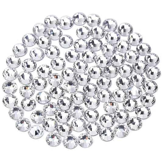 Novani Rhinestones 3000Pcs Flatback Crystal Round Loose Gemstones Glass Rhinestones for Crafts Makeup Nail Art Clothes Shoes DIY Decorations(SS10, 2.7-2.9mm,Crystal Clear)