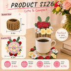 Crochet Flower Coasters, Handmade Bouquet Coasters - Image 2
