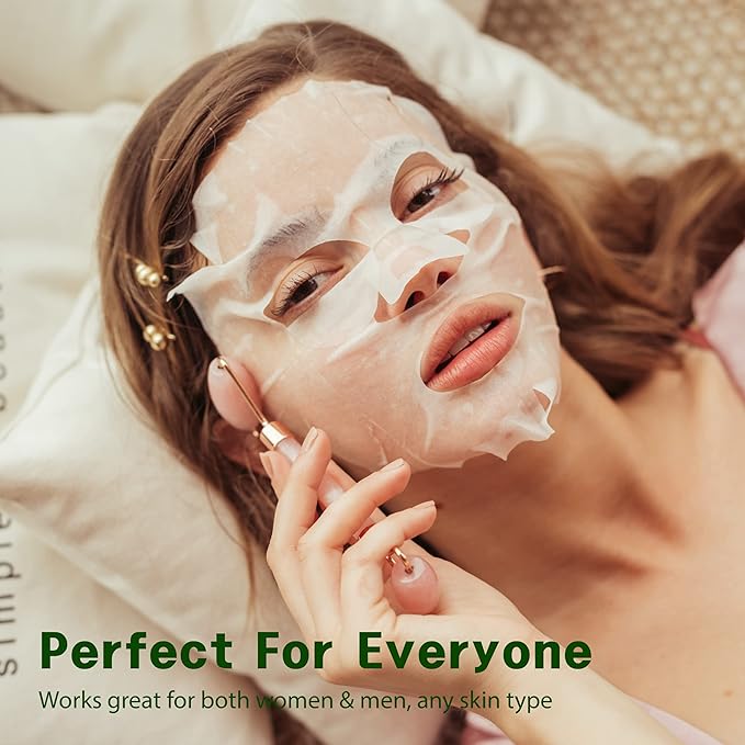 Purederm Vegan Aloe Sheet Masks (12 Packs) – Facial Sheet Mask for Soothing & Hydrating Treatment