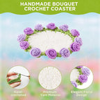 Crochet Flower Coasters, Handmade Bouquet Coasters - Image 4