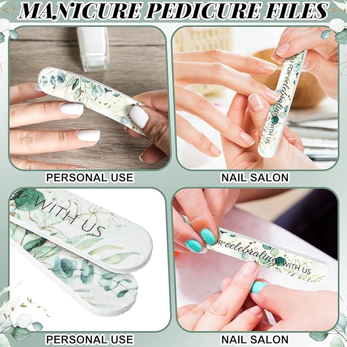 50 Pcs Wedding Bridal Shower Party Favors Bulk Nail Files Emery Boards for Guests Bridesmaid Bachelorette Party Favors Thank You for Celebrating with Us Game Prizes Gifts Bags Stuffers