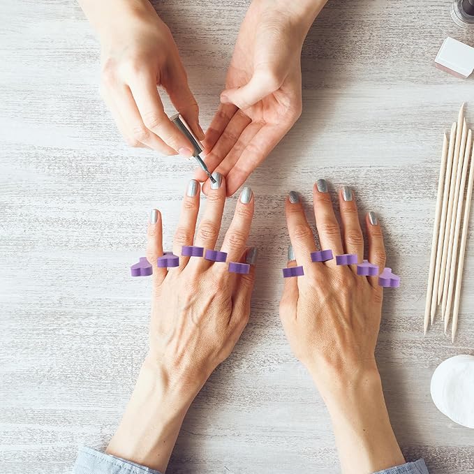 Toe Separators Set - 52 Pieces Premium Pedicure Tool, Spa Party Salon Polishing Separator (Purple)