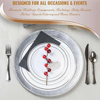 Kaya Elegant Silver & Gold Rim Disposable Pastry Plates - Image 3