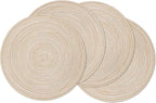 SHACOS Round Braided Placemats Set of 4 Washable Place Mats by SHACOS