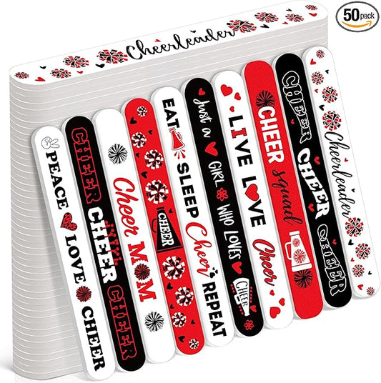 50 Pack Cheerleader Gifts Bulk for Team Funny Cheerleaders Nail Files Party Favors Cheer Gifts Cheerleading Favors for Women Girls Teammates