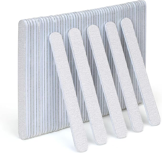 Nail Files, 50 PCS Fingernail Files 7" Long 80/100 Grit Emery Boards for Nails - Professional Nail File Bulk Washable for Acrylic, Gel, Dip Powder, and Poly Gel Nails