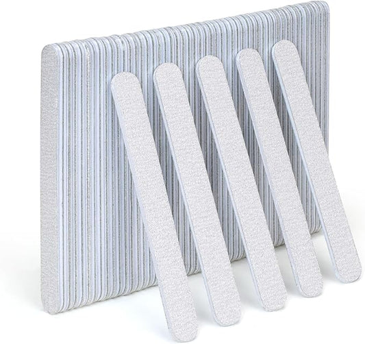 Nail Files, 50 PCS Fingernail Files 7" Long 80/100 Grit Emery Boards for Nails - Professional Nail File Bulk Washable for Acrylic, Gel, Dip Powder, and Poly Gel Nails