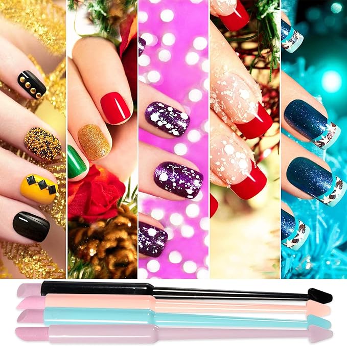 SILPECWEE 4 Pieces Pumice Stone Nail File Professional Precision Filing Cuticle Remover Cuticle Remover Nail Pusher Quartz Stone Nail Pen Manicure Stick Nail Art Tools for Salon Nails Care Supplies