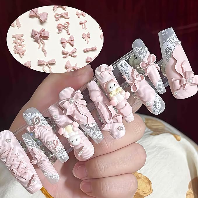 2 Pcs Bow Silicone Nail Art Molds for Women Resin Nail Design