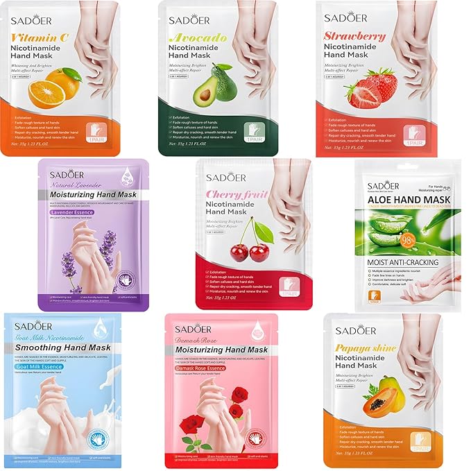 Hand Cream Moisturizing Mask, Hand Masks Moisturizing Glove for Dry Hands, Hydrating and Regenerates Dead Skin, Hand Care Moisture Gloves for Dry Hands, Safe for All Skin Types (count, 9 pack)