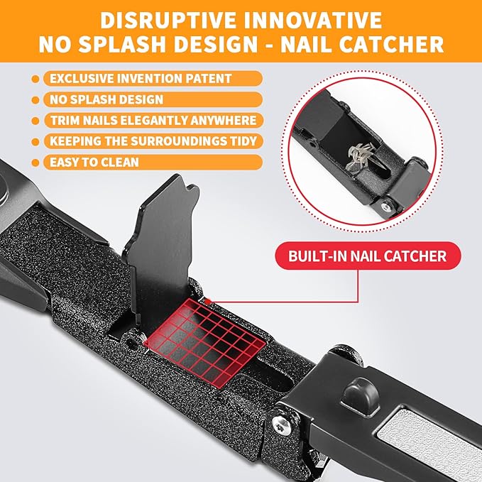 Nail Clippers for Men Women with Catcher,Heavy Duty No Splash Ultra Sharp Fingernail Clipper & Toenail Clippers,Nail Cutter with Nano Nail File for Adult,Seniors,Home,Travel,Gifts