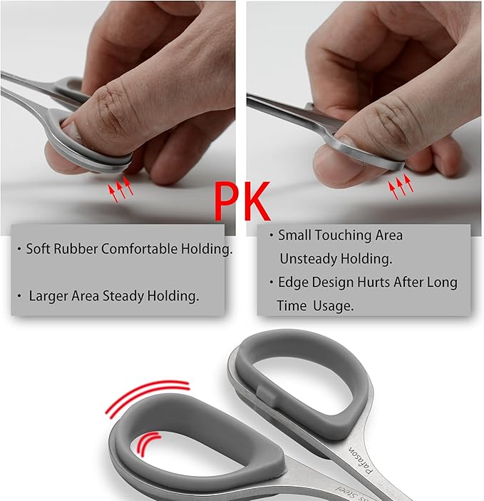 PAFASON Premium Straight & Curved Manicure Scissors Multi-Functional Stainless Steel Cuticle Pedicure Beauty Grooming Kit for Eyebrow, Eyelash, Dry Skin
