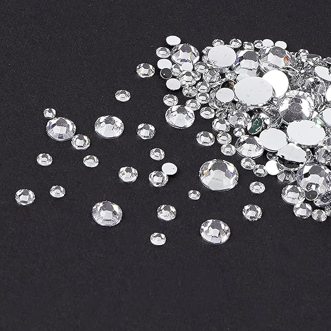 Canvalite 2784PCS Rhinestones Flatback Gems, Nail Rhinestones Nail Art Gems with Jewelry Glues, Pick Up Tweezers and Rhinestone Picker Dotting Pen, Nail Art Tools for Nails, Clothes, Face, Crafts