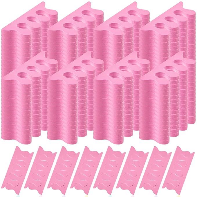 Mumufy 500 Pcs (250 Pairs) Sponge Toe Separators Pedicure Tool Kit Soft Toe Spacers for Pedicures Spreaders Finger Dividers for Women Men Feet Nail Manicure Toenails Art Painting Polish Spa(Pink)