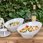 bUCLA 12 Pack White Plastic Serving Bowls - 54 OZ Angled Table Salad and Fruit - Image 6