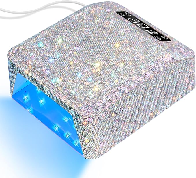 UV LED Nail Lamp 96W Plug-in Nail Dryer Sparkly Gel Polish Light 4 Timer Setting Professional Quick Dry Curing Lamp with Display Auto Sensor for Salon & Home