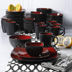Gibson Elite Soho Lounge Square Reactive Glaze Stoneware Dinnerware Set - Image 7