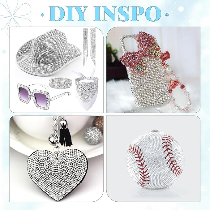 6000Pcs Resin Rhinestones for Bedazzling with 3Pcs B7000 Jewelry Glue, 1 Box Clear Flatback Rhinestones for Crafting Crafts DIY, Crystals Gems for Clothing Shoes Tumblers Nail Art Makeup