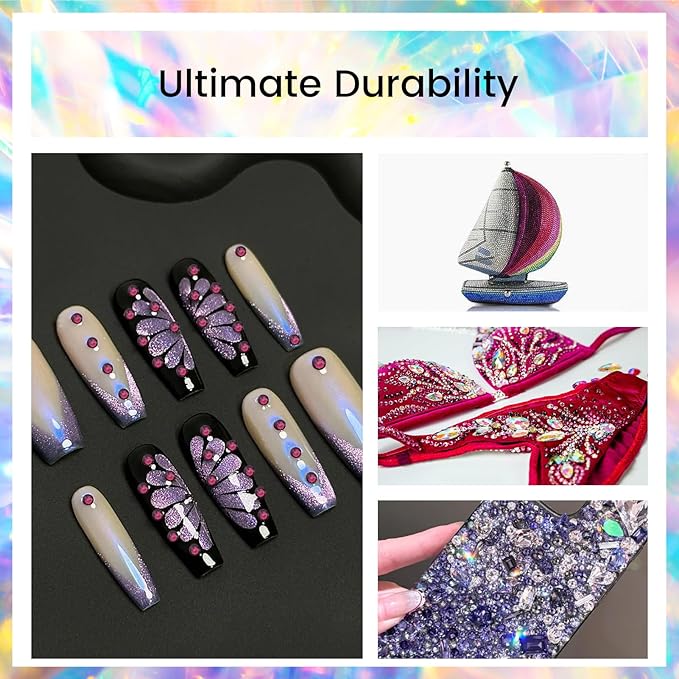 SS12 Non Hotfix Flatback Glass Nail Gems Crystals for Crafts, Makeup Bags, Shoes & DIY Decoration (1440pcs, Amethyst)