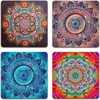 Mandala Pattern Square Coaster Set by QJ+CMJ