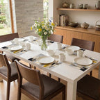 Emvency Farmhouse Placemats Set of 6, Modern Neutral Mustard Minimalist 12x18 - Image 7