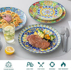 vancasso Ceramic Dinner Plates Set of 6, 10.5 Inch, Microwave Safe | Salad - Image 3