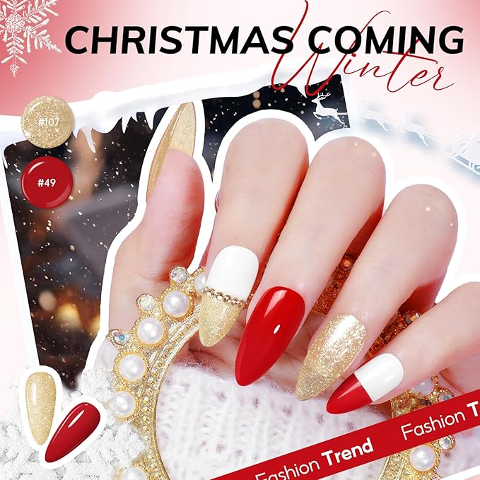 Coscelia 73pc Gel Nail Polish Kit with U V light, 60 Bottles Gel Nail Polish and Soak off Top Base Coat Fall Colors Enchantment Collection Glitter Nail Rhinestones Gel Manicure Starter Kit DIY Gifts