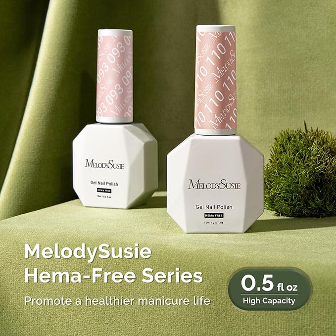 MelodySusie Hema Free Gel Nail Polish, 0.5 Fl Oz Thick Sand Nude Gel Polish, Non Toxic, Long Lasting, Soak Off UV Nail Polish, Manicure Nail Design Salon DIY Nail Art at Home 110