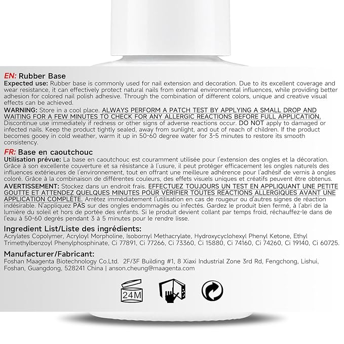 Nicedeco Hema Free Clear Rubber Base Gel Polish for Nails U V Cruelty Free Vegan Color Base Gel Nail Polish 15ML