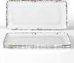 4-Pack 14" x 7" White Serving platter Set, Reusable Farmhouse Melamine Serving by ZAROCRUS