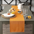 DII Everyday Collection, Fringed Solid Tabletop, Table Runner, Pumpkin Spice - Image 6