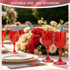 7OZ Plastic Wine Glasses, Reusable Vintage Goblets Unbreakable Drinking Glasses - Image 5