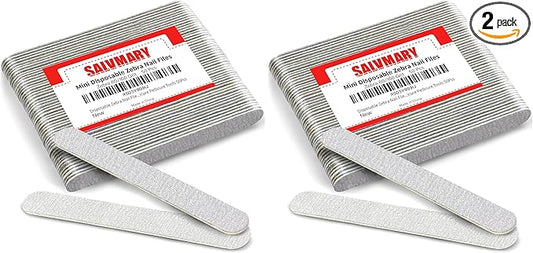Disposable Zebra Nail Files 80/100 Grit 5 Inch Double Sided Emery Boards for Acrylic Nails Toenails Professional Manicure Pedicure Tools 50Pcs (Pack of 2)