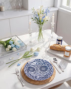 Blue Plastic Plates, Floral Disposable Plates, anniversaries, or holidays. - Image 7