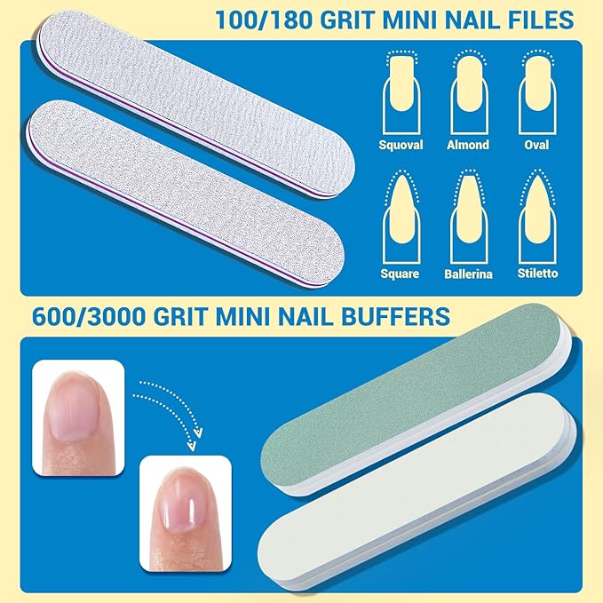 TsMADDTs Nail Polish Remover Kit with 2PCS Nail Soaking Bowls Manicure Bowls for Hands, Cuticle Remover Tools, Cuticle Oil, Files, Buffers, Brush, Dip Removal Kit