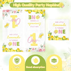 96Pcs Lemon 1st Party Plates Supplies Pink Yellow Our Little Lemonade Is - Image 4