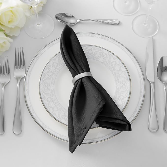 Lann's Linens Set of 144 Cloth Dinner Napkins, 20-inch Polyester Napkins - Image 5