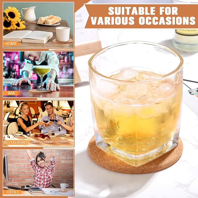 Lallisa 100 Pcs Cork Coasters for Drinks, Thick Absorbent Cork Coasters Bulk - Image 7