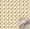Set of 100 Napkin Rings Metal Gold Circular Napkin Ring, Napkin Rings Bulk by FCDECOR