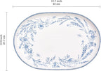 Bico Blue Garden Toile De Jouy 16 plus 12 inch Oval Platters Set, Microwave and - Image 2