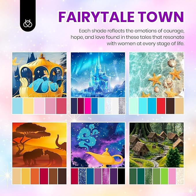 Beetles Gel Nail Polish Set - 44 PCS Brown Nude Burgundy Gel Polish Winter Nails Fairytale Town Collection with 4Pcs Base Glitter Matte Glossy Top Coat Soak off Uv Gel DIY Manicure