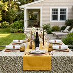 Solino Home 100% Pure Linen Dining Table Runner Yellow, Fete 14 x 144 in | - Image 2