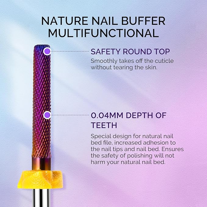 MelodySusie 3Pcs Nail Drill Bits Set, 3/32'' Carbide Tungsten Ceramic Bits, Flame, Nature Nail Buffer and Cone Shape Bits, Suitable for Manicure Pedicure Cuticle Gel Acrylic Remover