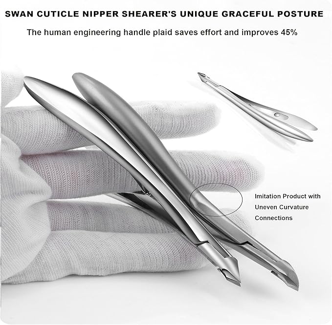 Cuticle Nippers, Professional Accurate Fast Sharp Small Jaw Cuticle Cutters, Nail Cuticle Cutting Pliers, Nail Dead Skin Remover Tool,Stainless Steel Cuticle Trimmer, Silver, Jaw 3mm