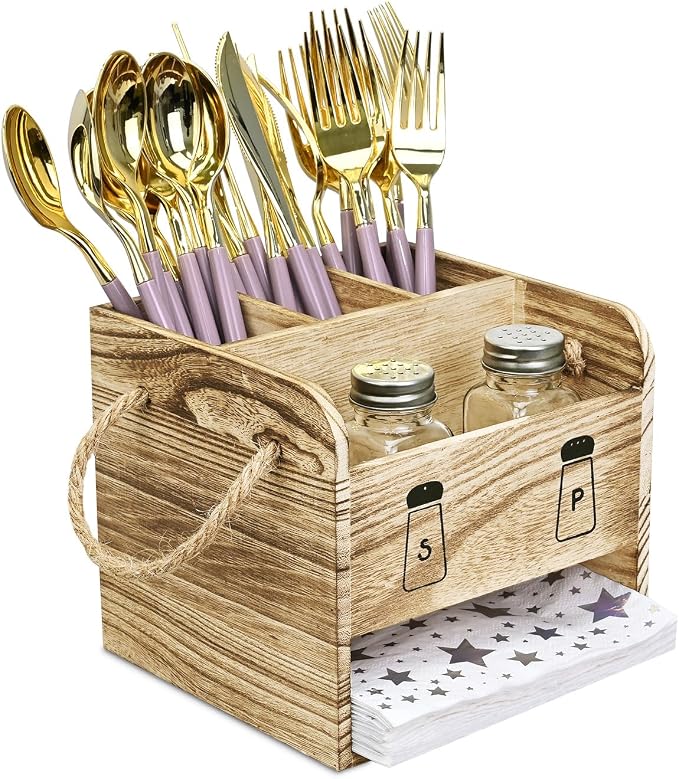Ikee Design Wooden Utensil Caddy - Image 3