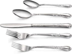 New Star Foodservice Rose Pattern 18/0 Stainless Steel Flatware Set, 60-Piece - Image 3