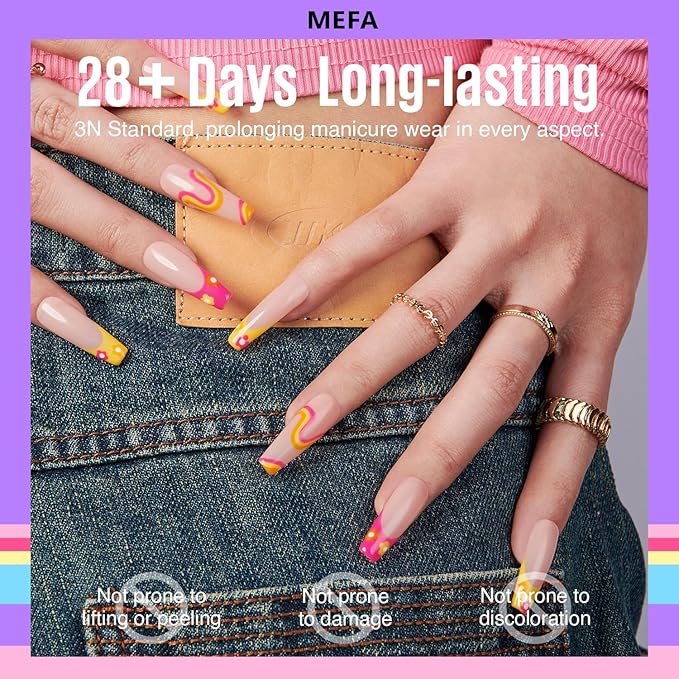 MEFA 35 Pcs Gel Nail Polish Set, 32 Colors Spring Collection Gel Nail Polish Pink Green Nail Art Manicure DIY Home Gifts for Women Girls Beginners