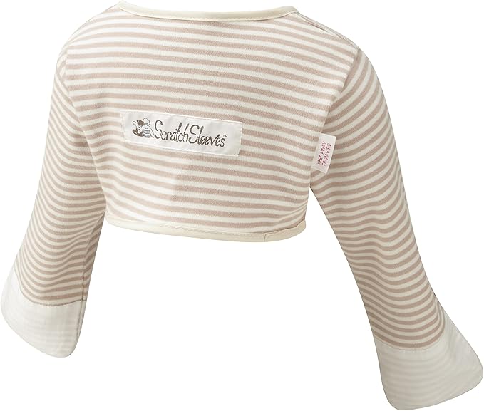 ScratchSleeves | Baby Boys' Stay-On Scratch Mitts | Stripes
