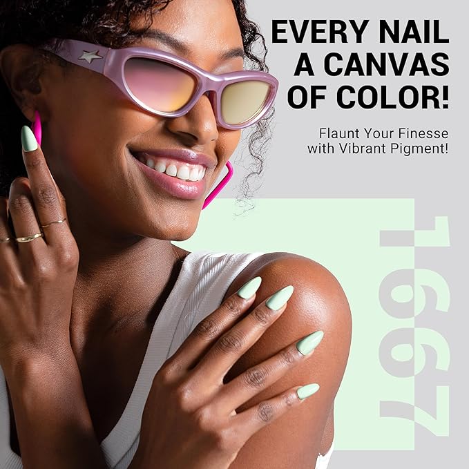 MelodySusie Thick White Gel Nail Polish,0.5fl oz White in Green Gel Polish Autumn Winter Color 1667, Soak Off UV LED Nail Lamp Gel Polish Christmas Gift for Women Manicure Salon DIY At Home 0.5 Fl Oz
